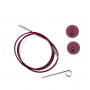 KnitPro Wire / Kabel til Korte Udskiftelige Rundpinde 20cm (Bliver 40cm inkl. pinde) Lilla