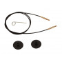 KnitPro Wire / Kabel til Korte Udskiftelige Rundpinde 20cm (Bliver 40cm inkl. pinde) Sort/Guld