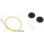 KnitPro Wire / Kabel til Korte Udskiftelige Rundpinde 20cm (Bliver 40cm inkl. pinde) Gul