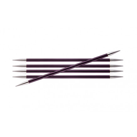 KnitPro Zing Strømpepinde Aluminium 20cm 6,00mm / 7.9in US10 Purple Ve thumbnail