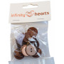 Infinity Hearts Knap Akryl Brun 19mm - 20 stk