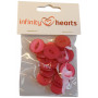 Infinity Hearts Knap Akryl Cerise 19mm - 20 stk