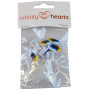 Infinity Hearts Sikkerhedsøjne med makeup Gul / Blå 13x20mm - 5 sæt