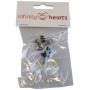 Infinity Hearts Sikkerhedsøjne / Amigurumi øjne Hvid 14mm - 5 stk