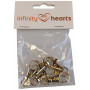 Infinity Hearts Karabinhage Forsølvet 38x17mm - 5 stk