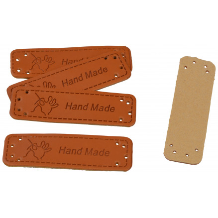 Infinity Hearts Label Læder Hand Made Hånd 5x1,5cm - 5 stk
