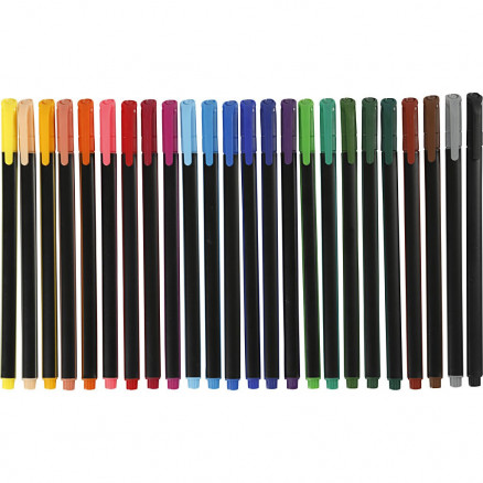 Colortime Fineliner Tuscher/Tusser Ass. farver 0,6-0,7 mm - 24 stk