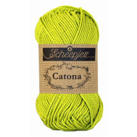 Scheepjes Catona Garn Unicolor 245 Green Yellow thumbnail