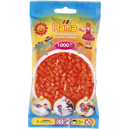 Hama Midi Perler 207-04 Orange - 1000 stk