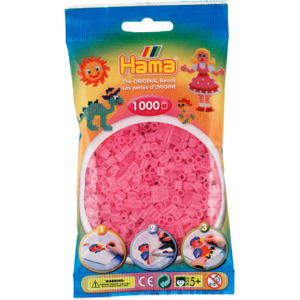 Hama Midi Perler 207-72 Transparent Pink - 1000 stk