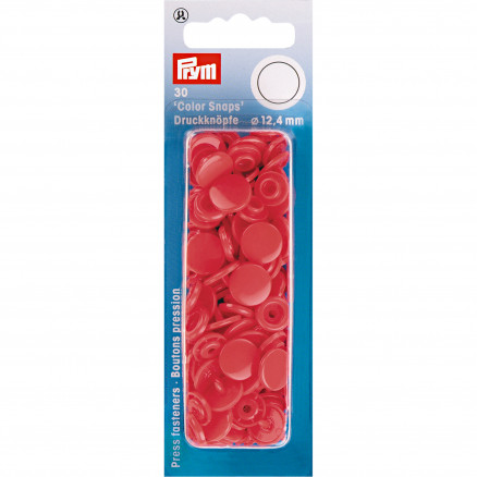 Prym Color Snaps Trykknapper Plast Rund Mørk Rød 12,4mm - 30 stk