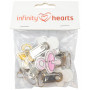 Infinity Hearts Seleclips med Sutter Ass. farver - 6 stk