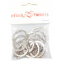 Infinity Hearts Nøglering med Kæde Sølvfarvet 28mm - 10 stk