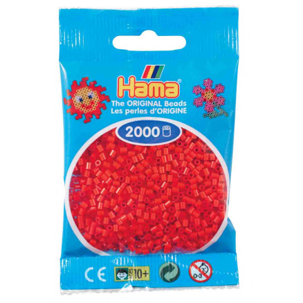 Hama Mini Perler 501-05 Rød - 2000 stk