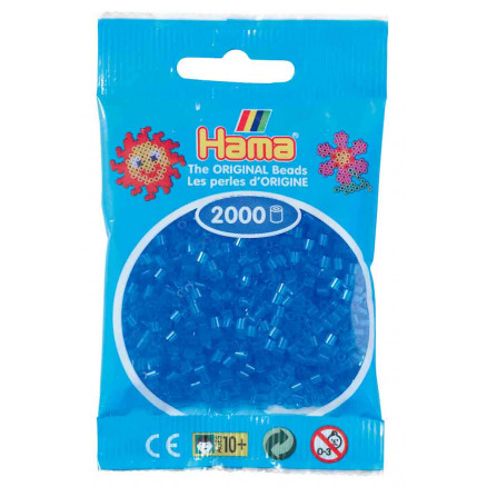 Hama Mini Perler 501-15 Transparent Blå - 2000 stk