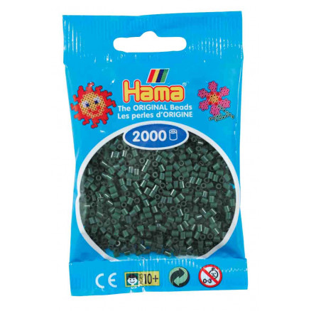 Hama Mini Perler 501-28 Mørkegrøn - 2000 stk