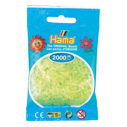 Hama Mini Perler 501-34 Neon Gul - 2000 stk thumbnail