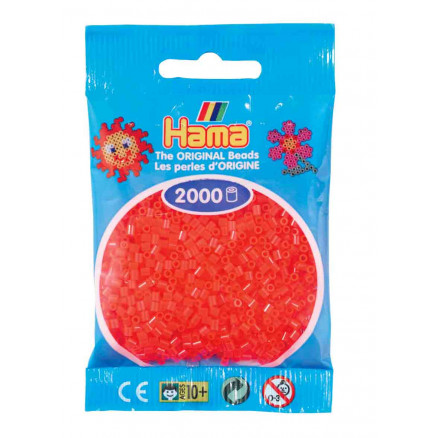 Hama Mini Perler 501-35 Neon Rød - 2000 stk thumbnail