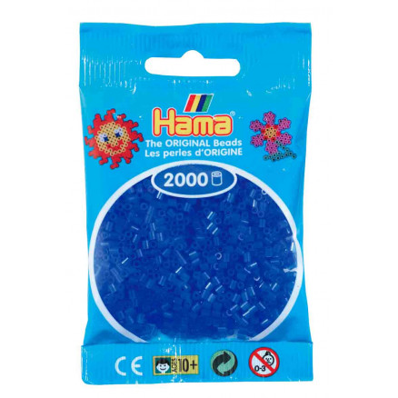 Hama Mini Perler 501-36 Neon Blå - 2000 stk thumbnail