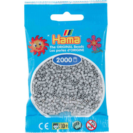 Hama Mini Perler 501-70 Lysegrå - 2000 stk