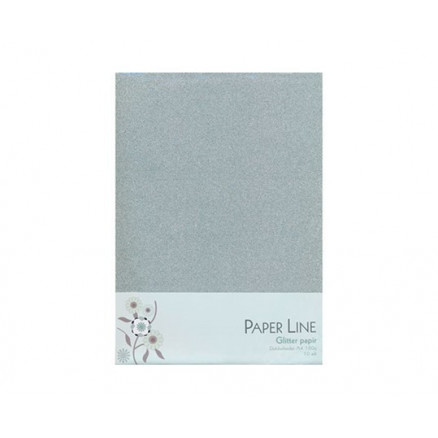Glitter Papir Sølv Dobbelt A4 120g - 10 ark thumbnail
