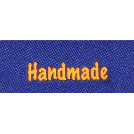 Label dobbeltsidet Handmade Marineblå