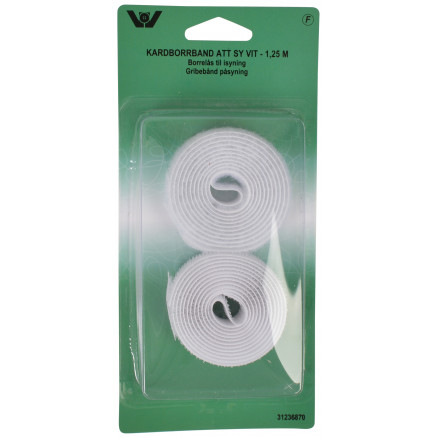 Velcro Gribebånd til påsyning Hvid 20mm 1,25m thumbnail