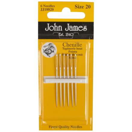 3: John James Stramajnåle med Spids Str. 20 - 6 stk