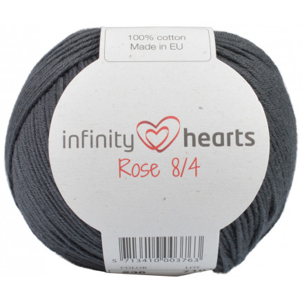 Infinity Hearts Rose 8/4 Garn Unicolor 236 Koksgrå thumbnail