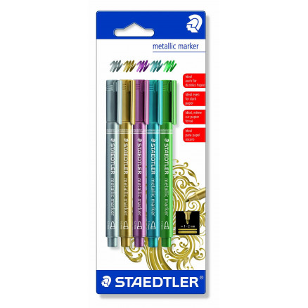 Staedtler Marker Tuscher/Tusser Ass. Metallic farver 1-2mm - 5 stk