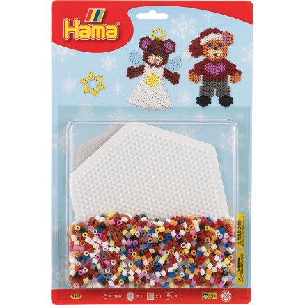 Hama Midi Blisterpak 4204 med 1.100 perler & Sekskantet perleplade thumbnail