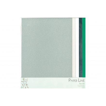 Papir Mix Sølv, Hvid & Grøn A4 - 5 ark thumbnail
