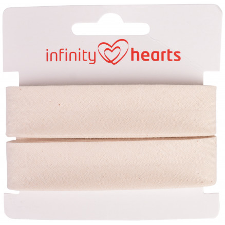 #1 - Infinity Hearts Skråbånd Bomuld 40/20mm 00 Natur - 5m