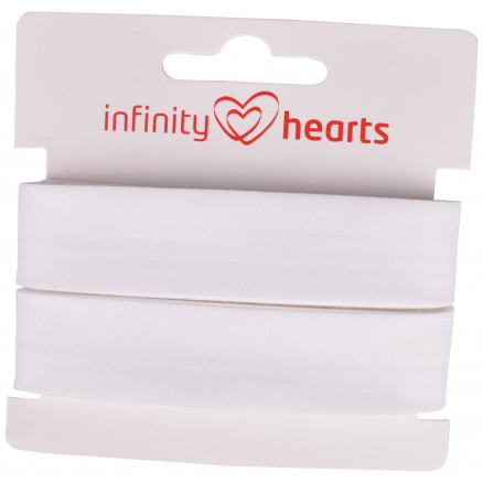 Infinity Hearts Skråbånd Bomuld 40/20mm 01 Hvid - 5m thumbnail