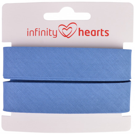 9: Infinity Hearts Skråbånd Bomuld 40/20mm 10 Jeansblå - 5m