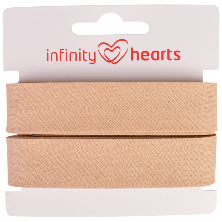 Infinity Hearts Skråbånd Bomuld 40/20mm 50 Beige - 5m thumbnail