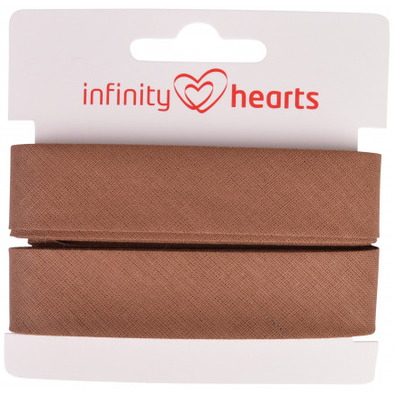 #1 - Infinity Hearts Skråbånd Bomuld 40/20mm 16 Brun - 5m