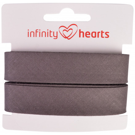 5: Infinity Hearts Skråbånd Bomuld 40/20mm 86 Mørkegrå - 5m