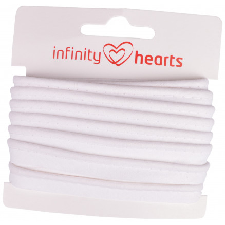Infinity Hearts Pipingbånd Bomuld 11mm 01 Hvid - 5m
