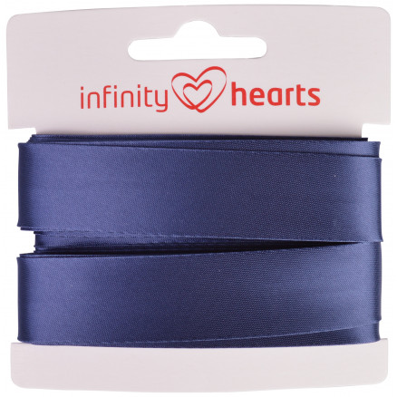 8: Infinity Hearts Skråbånd Viscose Satin 40/20mm 1402 Jeansblå - 5m