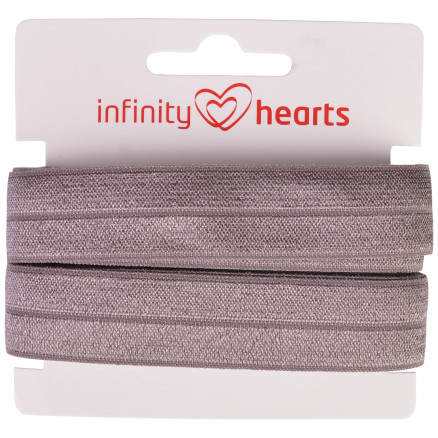 Infinity Hearts Foldeelastik 20mm 017 Mørkegrå - 5m thumbnail
