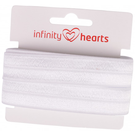 12: Infinity Hearts Foldeelastik 20mm 029 Hvid - 5m