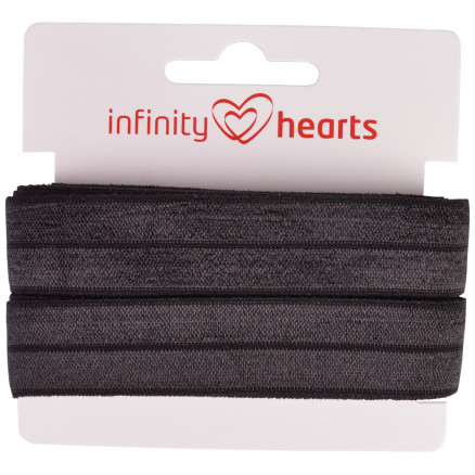 Infinity Hearts Foldeelastik 20mm 030 Sort - 5m thumbnail