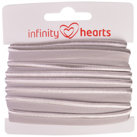 Infinity Hearts Pipingbånd Stretch 10mm 012 Grå - 5m