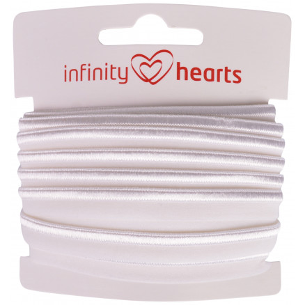 Infinity Hearts Pipingbånd Stretch 10mm 029 Hvid - 5m