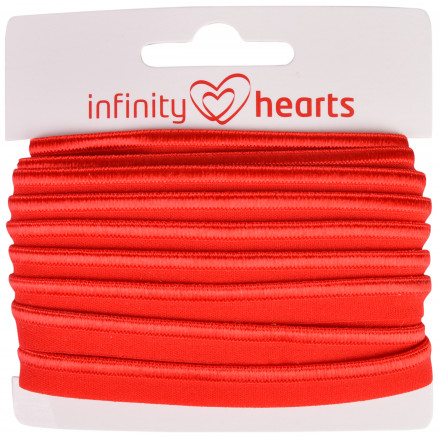 Infinity Hearts Pipingbånd Stretch 10mm 250 Rød - 5m thumbnail