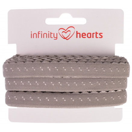 10: Infinity Hearts Foldeelastik Blonde 22/11mm 017 Grå - 5m