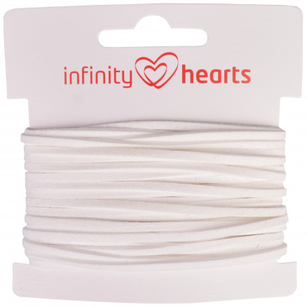 Infinity Hearts Snor Alcantara 2mm 01 Hvid - 5m thumbnail