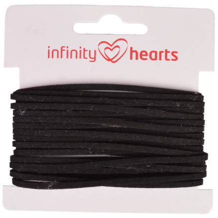 Infinity Hearts Snor Alcantara 2mm 02 Sort - 5m