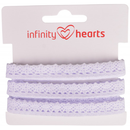 Infinity Hearts Blondebånd Polyester 11mm 01 Hvid - 5m